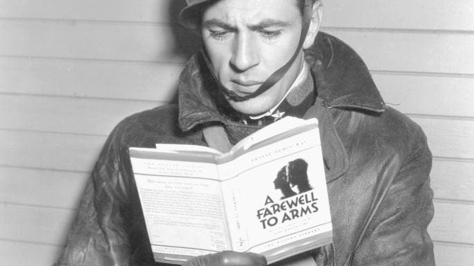Gary Cooper, on the set of the film adaptation of &quot;A Farewell To Arms.&quot;